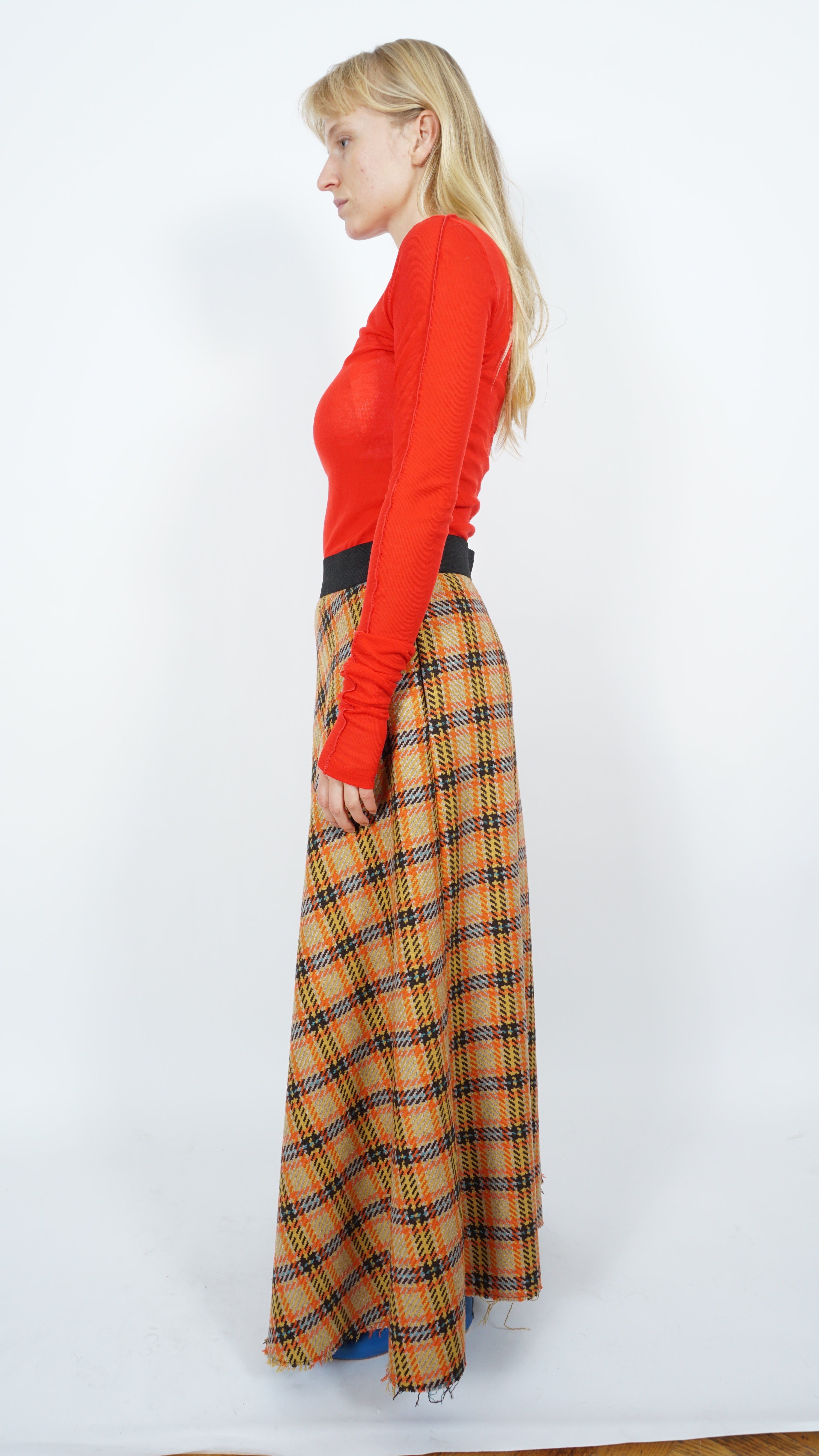 Checkered wool skirt by Sabine Poupinel