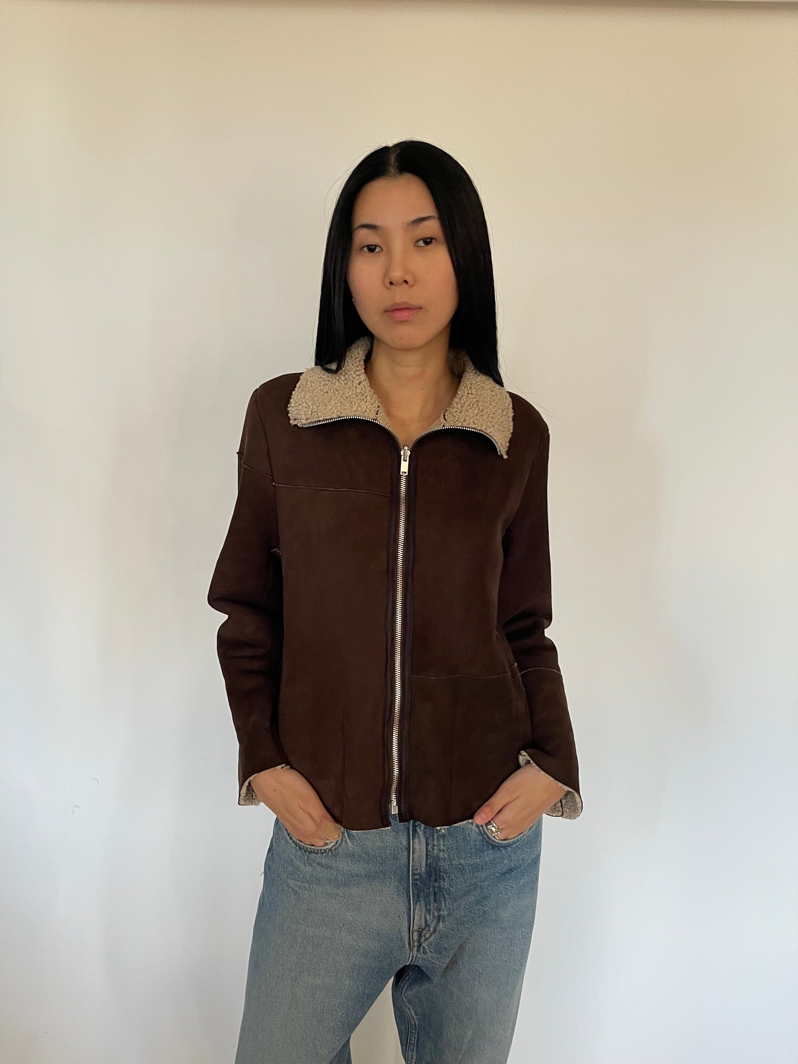 Reversible lambskin jacket by Sabine Poupinel