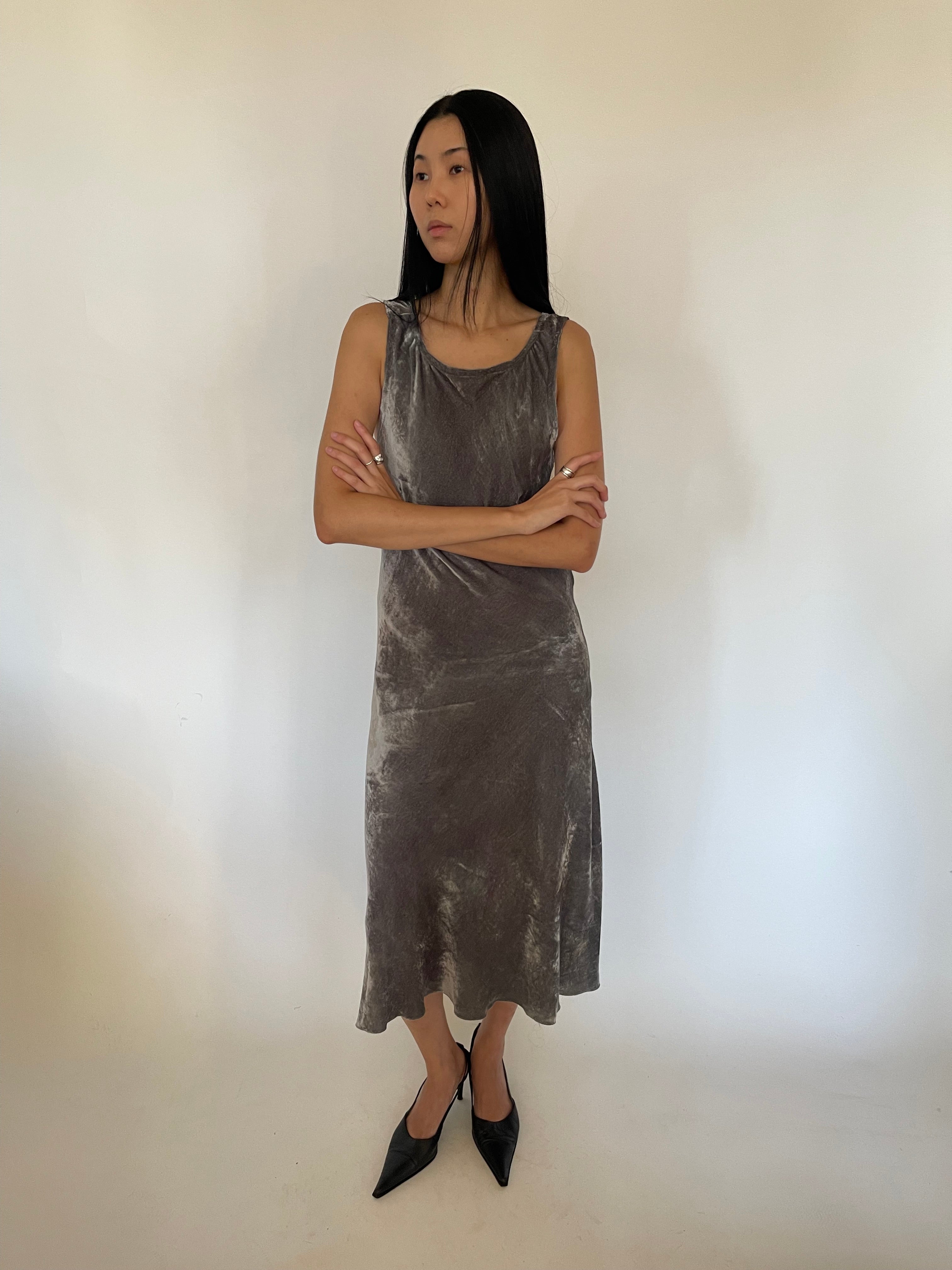 Silk velour dress by Sabine Poupinel