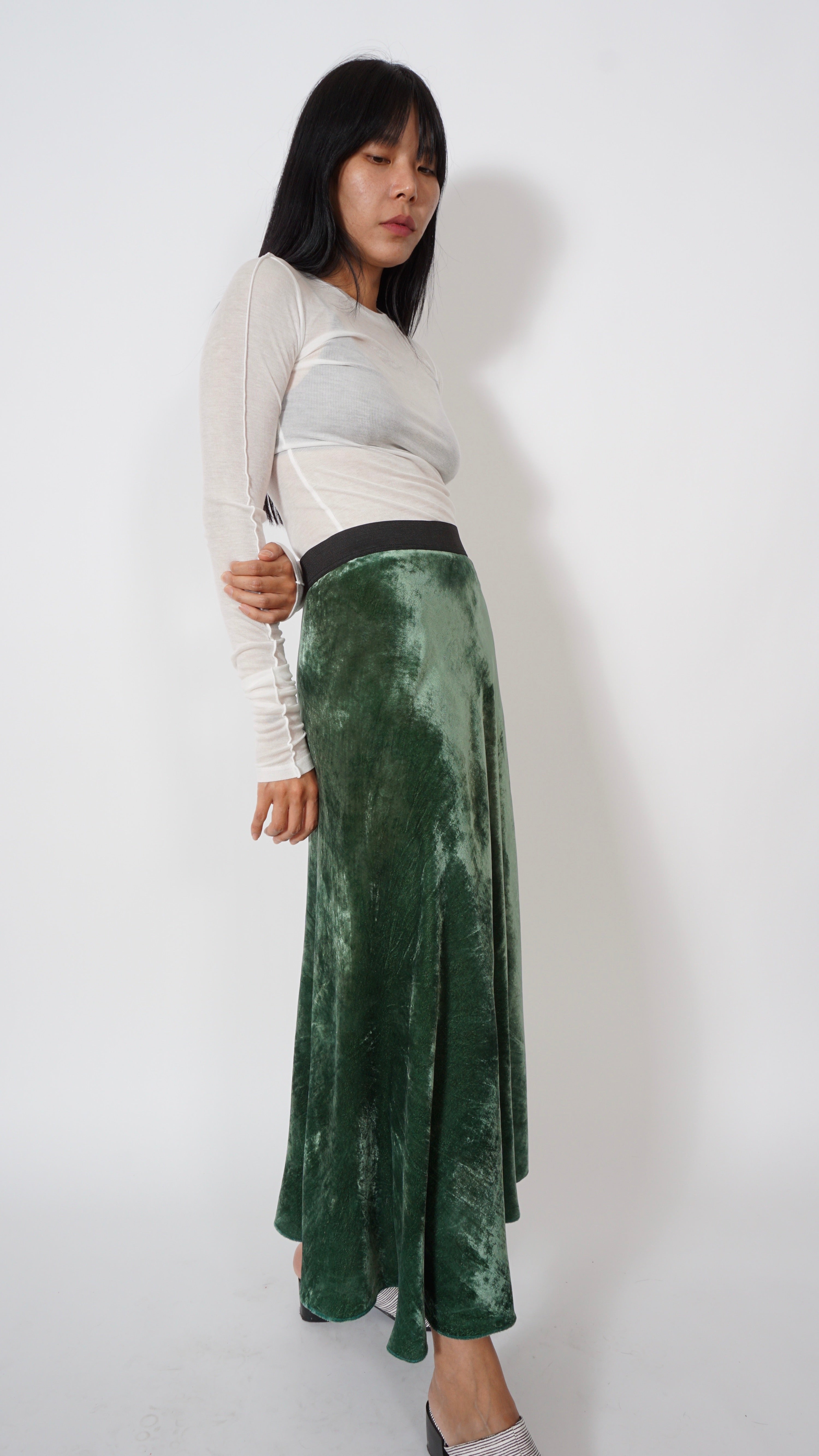 Velvet skirt by Sabine Poupinel