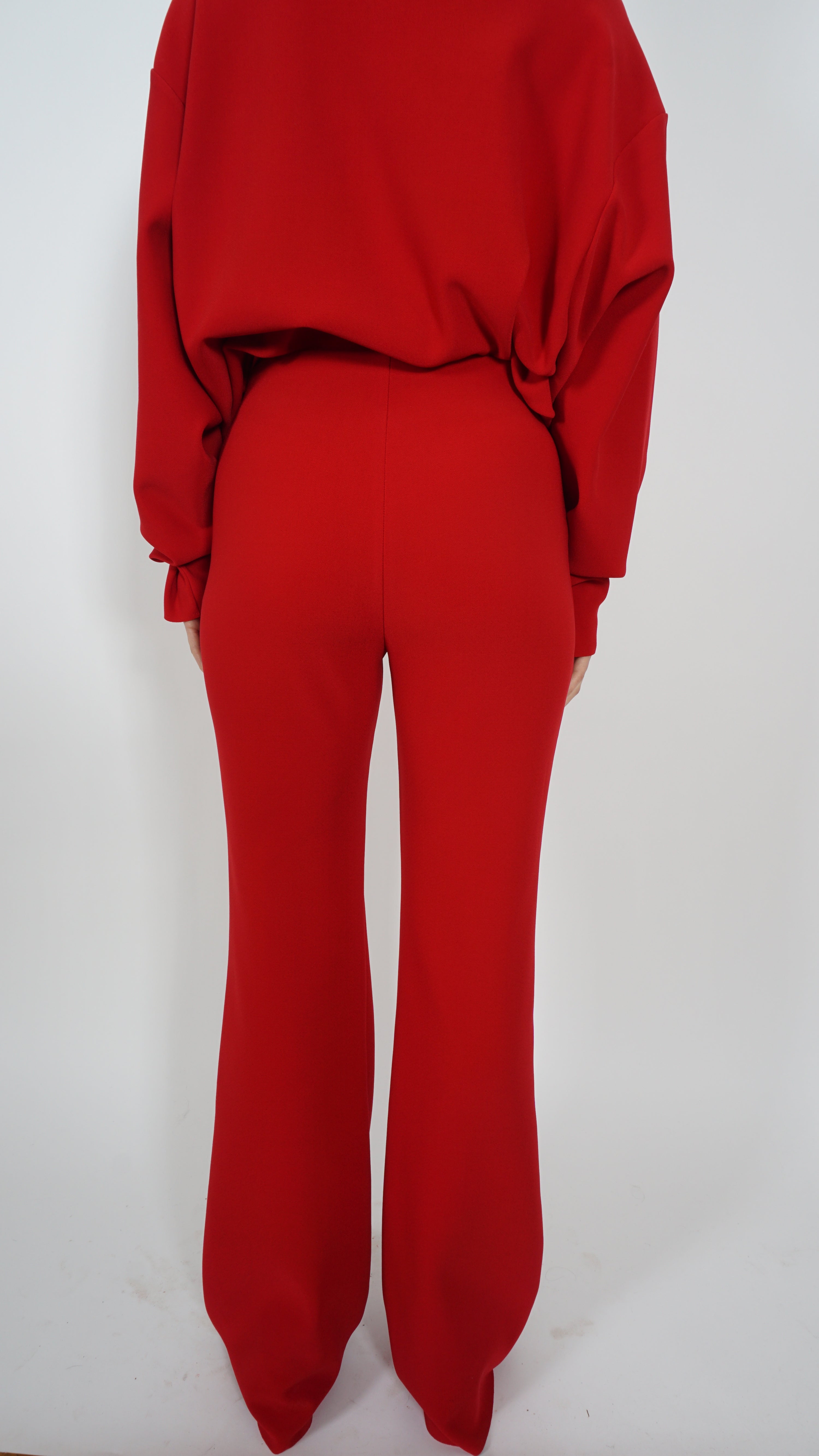 Wide bootcut trouser red by Birrot